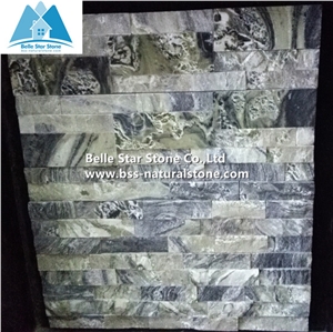 Green Wave Marble Stone Wall Panel,Porches Green Stacked Stone,Fireplace Wall Culture Ledger Stone,Lobbies Natural Stone Veneer,Green Marble Stone Cladding