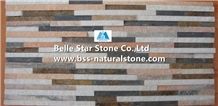 Natural Mini Staked Stone,Waterfall Shape Ledgestone,Retaining Wall Stone Panel,Landscaping Wall Culture Stone,Black Quartzite Yellow Sandstone White Quartzite Slim Stone Veneer,Natural Stone Cladding
