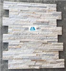 Off-White Quartzite Mini Stacked Stone,Ivory Quartzite Waterfall Shape Ledgestone,Milk Cream Quartzite Mini Stone Cladding,Quartzite Thin Stone Veneer,Natural Stone Panel,Ivory Culture Stone