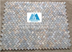 Oyster Split Face Mosaic,Desert Gold Quartzite Mosaic Wall,Golden Honey Quartzite Floor Mosaic,Silver Sunset Quartzite Mosaic Pattern,Gold White Quartzite Mosaic Tiles,Natural Stone Mosaic