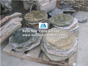 Oyster Split Face Quartzite Round Stepping Stones,Silver Sunset Quartzite Paving Sets,Natural Stone Garden Stepping Pavements,Ivory Patio Pavers,Oyster Slate Walkway Pavers,Courtyard Pavers