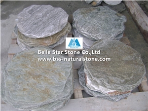 Oyster Split Face Quartzite Round Stepping Stones,Silver Sunset Quartzite Paving Sets,Natural Stone Garden Stepping Pavements,Ivory Patio Pavers,Oyster Slate Walkway Pavers,Courtyard Pavers