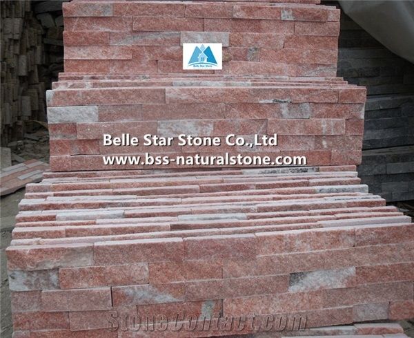 Peach Pink Quartzite Stone Claddingnatural Quartzite Stacked Stone