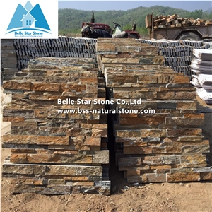 Rustic Quartzite Stone Cladding,Multicolor Quartzite Ledgestone,Quartzite Stone Wall Panels,Stone Veneer,Quartzite Culture Stone,Natural Stacked Stone