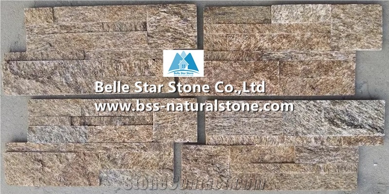Sesame Yellow Granite S Cut Stone Cladding,Tiger Skin Yellow Granite Culture Stone,Yellow Granite Stacked Stone,18x35 Thin Stone Veneer,Granite Stone Wall Panel,Yellow Granite Ledger Stone