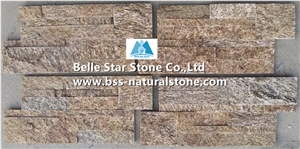 Sesame Yellow Granite S Cut Stone Cladding,Tiger Skin Yellow Granite Culture Stone,Yellow Granite Stacked Stone,18x35 Thin Stone Veneer,Granite Stone Wall Panel,Yellow Granite Ledger Stone