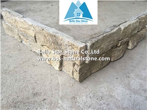 Yellow Granite Cemented Z Clad Stone Cladding,Natural Stacked Stone,Outdoor Wall Ledge Stone Panel,High Quality Sesame Yellow Slate Culture Stone Veneer