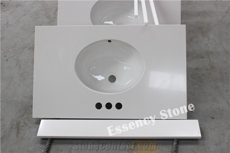 Artificial Stone Vanity Top,Pure White Engineer Stone Vanity Tops,Cheap Vanity Tops