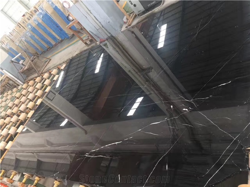 Black Marquina Marble Slabs China Black and White Marble Slabs