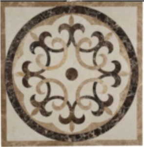 Natural Marble Stone Waterjet Square and Round Medallion for Hotel Lobby and Home Decoration 100x100 & 120x120cm