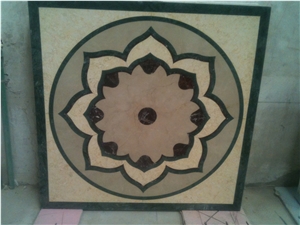 Natural Marble Stone Waterjet Square and Round Medallion for Hotel Lobby and Home Floor & Wall Decoration 100x100cm,120x120cm, Other Custom Size