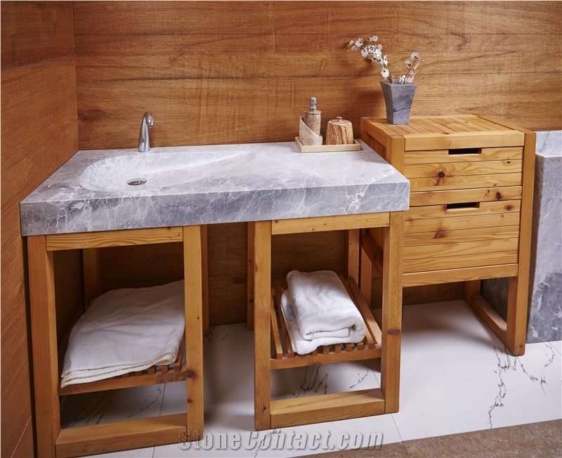 Grey Marble Sinks/Basins,Bathroom Sinks,Vessel Sinks,Square Sinks,Square Basins,Wash Basins