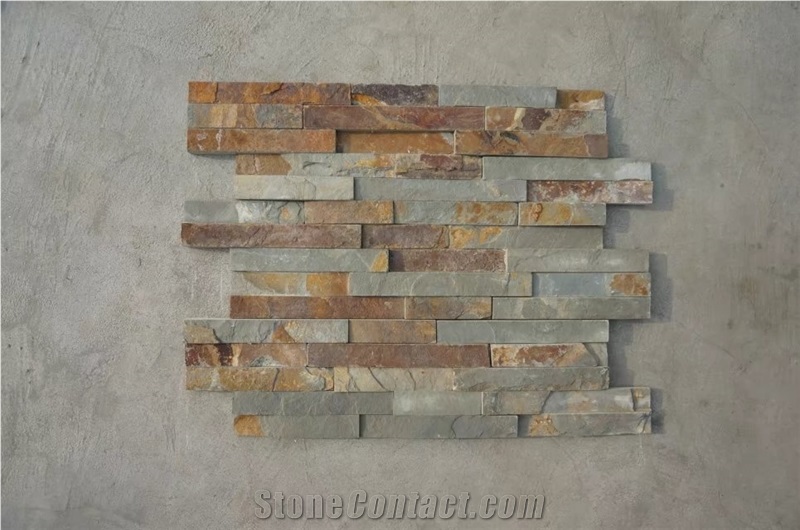 Multicolor Rustic Slate Culture Stone Veneer Wall Decoration Corner Stone Thin Stone Veneer