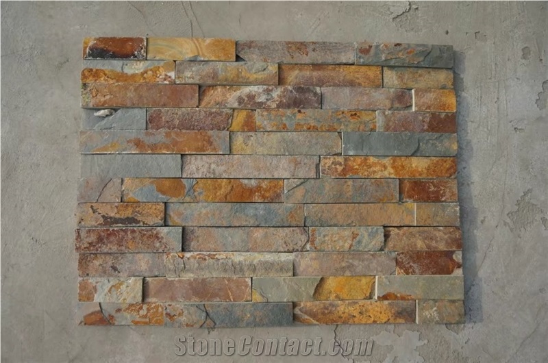 Multicolor Rustic Slate Culture Stone Veneer Wall Decoration Corner Stone Thin Stone Veneer