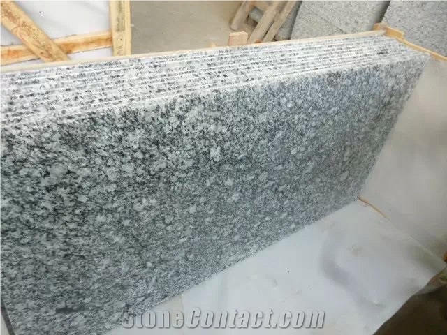 2cm Thickness Polished Seawave White Granite Slabs/Shandong Cloud Granite Slabs
