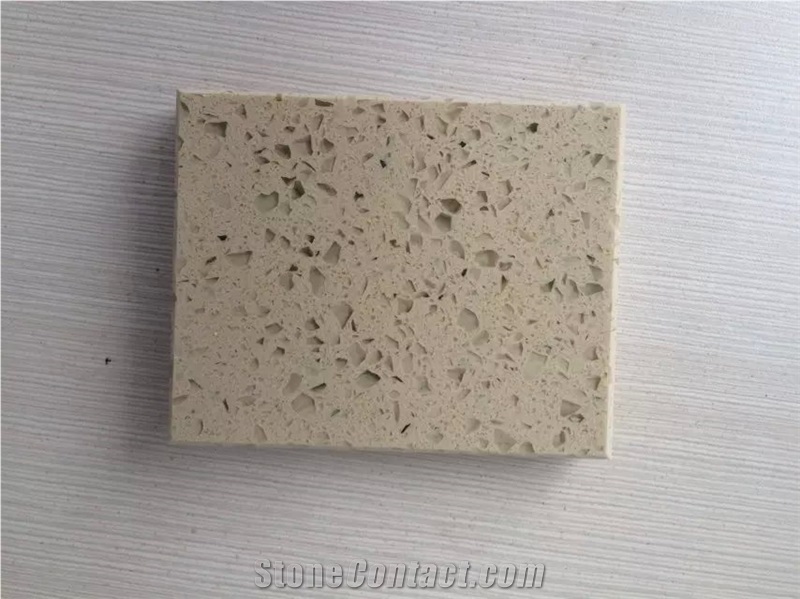 Cheap Chinese Popular Polished Beige Artificial Quartz Stone Big Slabs & Tiles for Floor, Wall Covering, Caesarstone Solid Surface, Silestone, Engineered Stone Walling