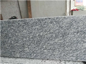 China Popular Cheap Spray/Seawave White Granite Polished Tiles for Stairs, Treads with Bullnose Round Edge, Riser, Staircase, Steps, Natural Building Stone Stair Use