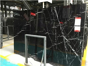 China Supplier Manufactory Polished Negro Marquina with Vein Black and White Nero Oriental Marble Tiles Slabs, Walll Cladding Panels, Stairs, Versailles Pattern, Skirting, Interior Decoration Building