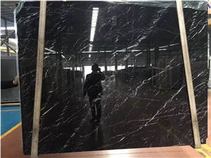 China Supplier Manufactory Polished Negro Marquina with Vein Black and White Nero Oriental Marble Tiles Slabs, Walll Cladding Panels, Stairs, Versailles Pattern, Skirting, Interior Decoration Building