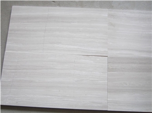 China Supplier White Wooden Marble Slab Polished Surface