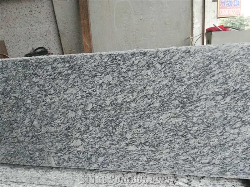 Chinese Cheap Granite Spray White Granite Seawave Granite Tiles or Slabs or Step for Sale