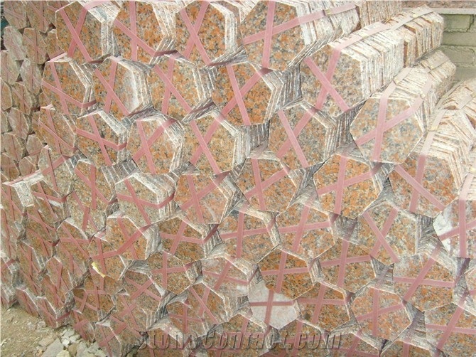 Copperstone,Crown Red,Feng Ye Red,Fengye Hong,G 562 Granite Cobble Stone, Cube Stone, Paving Sets, Floor Covering
