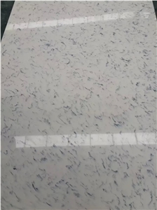 Ex-Factory Price Carrara White Marble Looking Quartz Stone Solid Surfaces Polished Slabs & Tiles Engineered Stone Artificial Stone Slabs for Hotel Kitchen,Bathroom Walling Panel Customized Edges