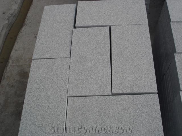 Flamed Hubei G603 Light Grey Granite/Silver Grey/Sesame Grey/Bianco White Tiles&Slabs,Granite Wall Covering/Floor Covering/Granite Tiles/Building Stone
