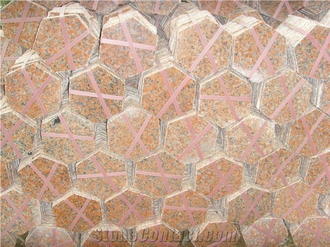 G 651 Granite,Maple Leaf Red,Maple Leaves,Maple Red,Mapple Red Cobble Stone, Cube Stone, Paving Sets, Courtyard Road Pavers