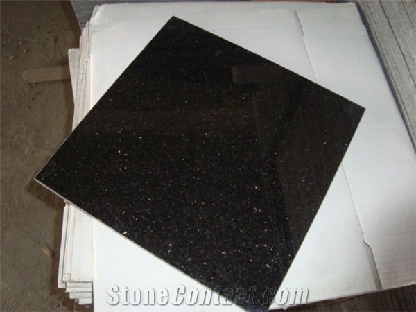 Good Price Spark Black Granite Tiles Slabs Sparkle Black Granite