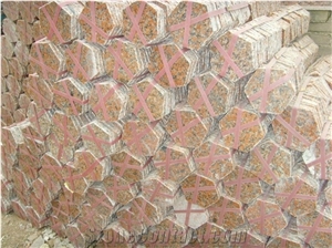 Hexagon China Capao Bonito Granite Pavers,G562 Cenxi Red Granite Flooring,Charme Granite Floor Covering,Copperstone,Crown Red Granite Granite Floor Tiles