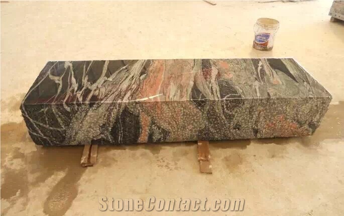 Polished China Red Multicolor,Multicolor Red China,Rosso Multicolor Granite,Red Grain Multicolor Granite Kerbstones/Kerb Stone/Curbstone