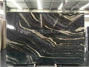 Ancient Wood Vein Marble/Black Wooden Marble/Antique Black Marble/Ancient Wood Grain Marble/Black Forest Book Match Big Slab