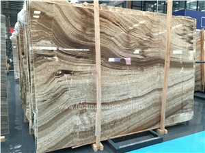China Brown Wood Grain Onyx Slabs & Tiles/Chinese Onyx/Gold Wood Onyx Home Decoration Stone/Tv Background Decoration Stone/Table Decoration Stone/Wall Covering Tiles/Floor Covering Tiles