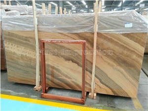 Yellow Wooden Marble Slab & Tiles/Imperial Wood Vein Marble Slabs & Tiles/Loyal Wooden Gain Marble Big Slabs
