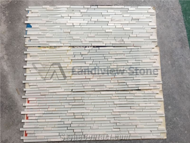 Glass Mosaic Glass Laminate Marble Mosaic For Wall