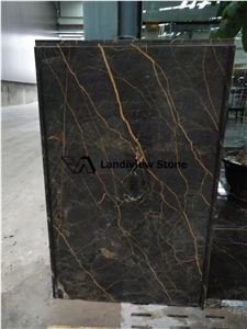 Shally Roland Marble Black and Golden Veins