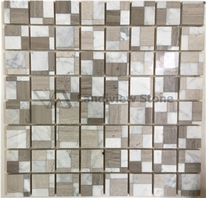 Wooden Grey + Wooden White + Carrara White Mosaic