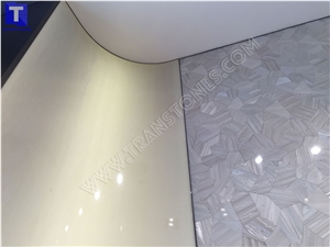 Artificial Seashell Pearl White Wall Panel 3d Building Wall Ornaments,Solid Surface Engineered Stone Wall Covering New Material from Transtones Customzied