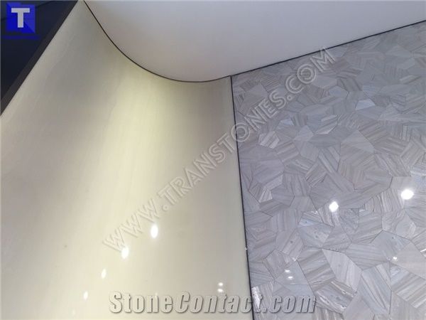 Artificial Seashell Pearl White Wall Panel 3d Building Wall Ornaments,Solid Surface Engineered Stone Wall Covering New Material from Transtones Customzied