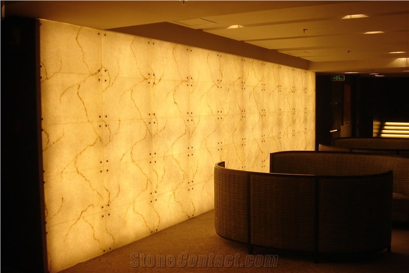 Beige Artificial Alabaster Backlit Tile Walling Cladding Panel,Cream Engineered Glass Onyx Translucent Stone Tiles for Bathroom Walling,Transtones Customized
