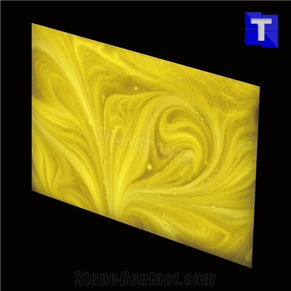 Beige Artificial Alabaster Backlit Tile Walling Cladding Panel,Cream Yellow Engineered Glass Onyx Translucent Stone Tiles for Reception Desk Background Walling,Transtones Customized