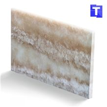 Fantasty Translucent Backlit Crystal Pink Wooden Vein Artificial Onyx Tile,Engineered Stone Alabaster Tiles Slabs for Tabletop Bar Tops Cladding,Wall Panel,Glass Stone Wood Grain,Transtones Customized