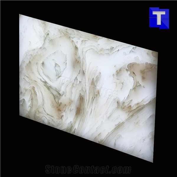 Rainbow Colorful Artificial Alabaster Backlit Tile Walling Cladding Panel,Engineered Glass Onyx Translucent Stone Tiles for Walling,Transtones Customized