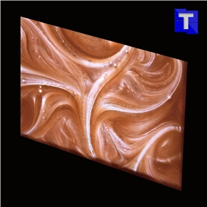 Royal Rossa Spray Wave Red Artificial Alabaster Backlit Tile Walling Cladding Panel,Engineered Glass Onyx Translucent Stone Tiles for Walling,Transtones Customized