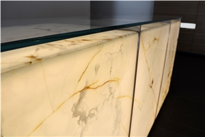 Solid Surface Artificial Marble Tiles Hotel Lobby Background,Engineered Stone Alabaster Tile for Walling Panel,Transtones Customized