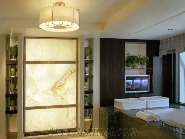 White Artificial Alabaster Backlit Tile Walling Cladding Panel,Engineered Glass Bianco Onyx Translucent Stone Tiles for Walling,Transtones Customized