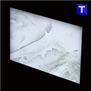 White Artificial Alabaster Backlit Tile Walling Cladding Panel,Engineered Glass Bianco Onyx Translucent Stone Tiles for Walling,Transtones Customized