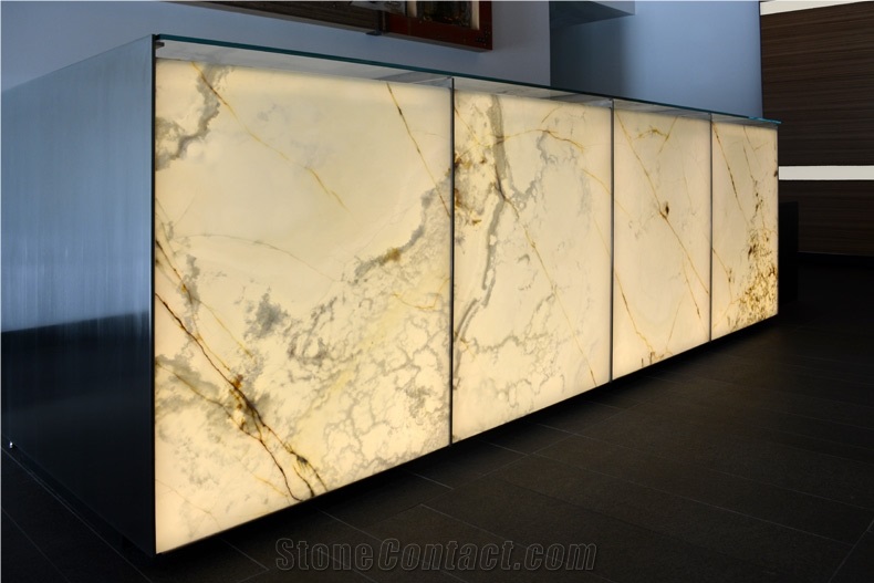 White Artificial Stone Translucent Backlit Tile Wall Panel,Glass Alabaster Stone Kitchen Wall Covering,Transtones Customized