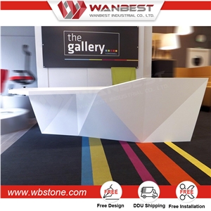 High Quality Best Belling Selling One Person Solid Surface Stone Reception Desk for Medical Use
